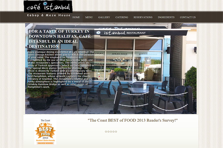 Cafe Istanbul website design hosting and development Montreal montreal quebec